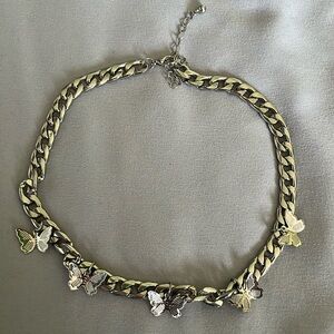 silver butterfly chain necklace